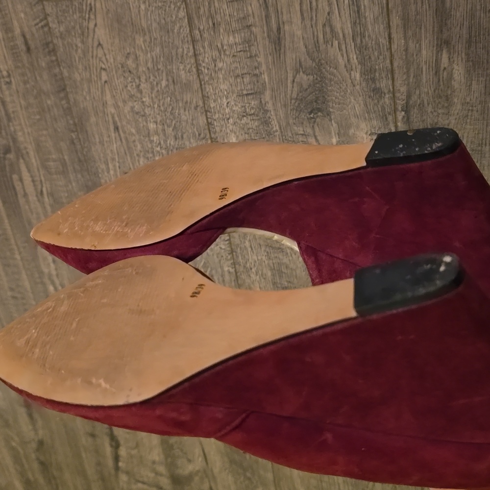Sole Society Jillian D’Orsay Wedge Shoes In Burgundy - 9 - Picture 5 of 6